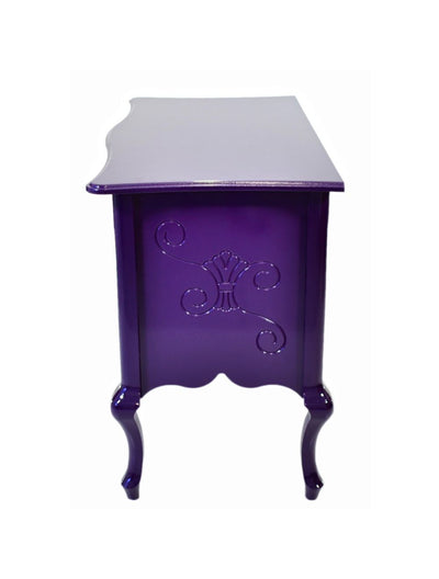 Cômoda Entalhada Dourada e Berinjela 2 Gavetas + Cores