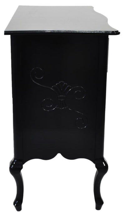 Cômoda Entalhada Preta 3 Gavetas + Cores