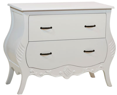Cômoda Bombê Entalhada Imperatriz 2 Gavetas Branca + Cores