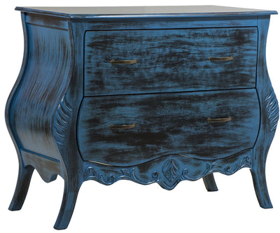 Cômoda Bombê Entalhada Imperatriz 2 Gavetas Azul Demolição + Cores