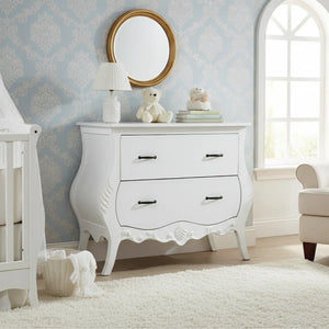 Cômoda Bombê Entalhada Imperatriz 2 Gavetas Provençal Branca + Cores