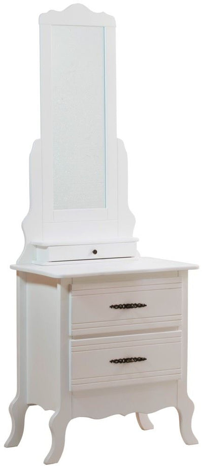 Cômoda Reta Média 2 Gavetas com Espelho Branca + Cores