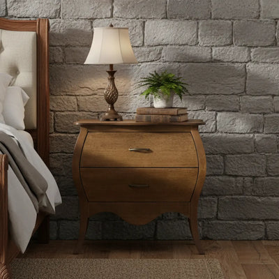 Cômoda Bombê Clássica Média 2 Gavetas Imbuia + Cores