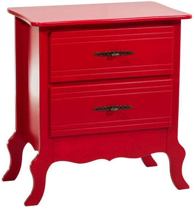 Cômoda Reta Média 2 Gavetas Vermelha + Cores