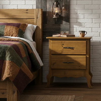 Cômoda Reta Média 2 Gavetas Verniz Imbuia + Cores