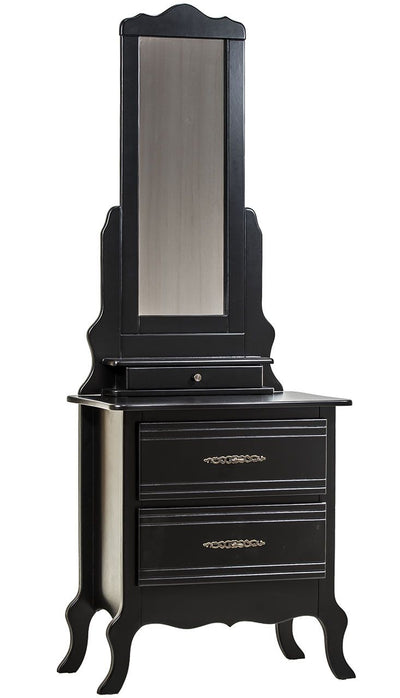 Cômoda Reta Média 2 Gavetas com Espelho Preta + Cores