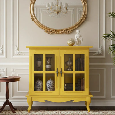 Cristaleira Horizontal Média 2 Portas Amarela + Cores