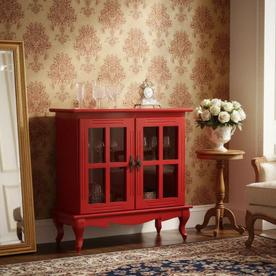 Cristaleira Horizontal Média 2 Portas Vermelha + Cores