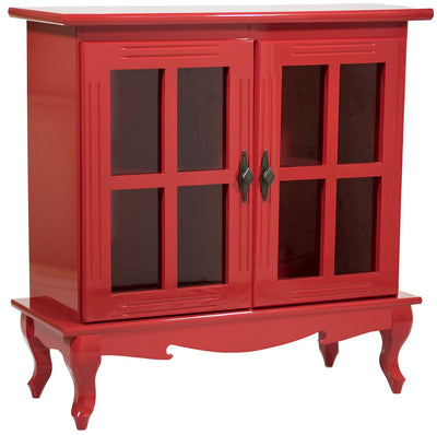 Cristaleira Horizontal Média 2 Portas Vermelha + Cores