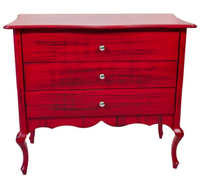 Cômoda 3 Gavetas Vermelho Demolição + Cores