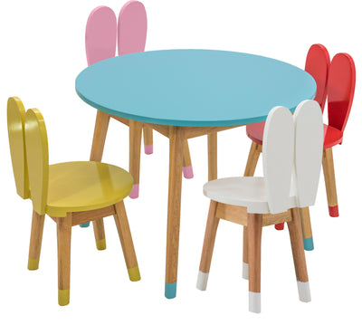Conjunto Infantil Especial Mesa com 4 Cadeiras Inclusas - Formatos e Cores Separados