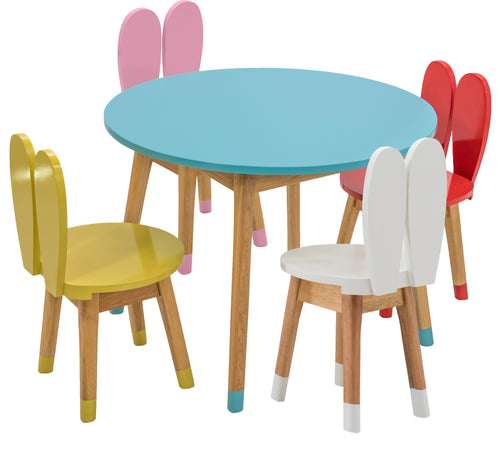 Conjunto Infantil Especial Mesa com 4 Cadeiras Inclusas - Formatos e Cores Separados