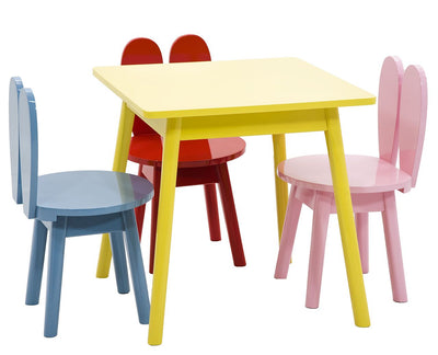 Conjunto Infantil Especial Mesa com 3 Cadeiras Inclusas - Formatos e Cores Separadas