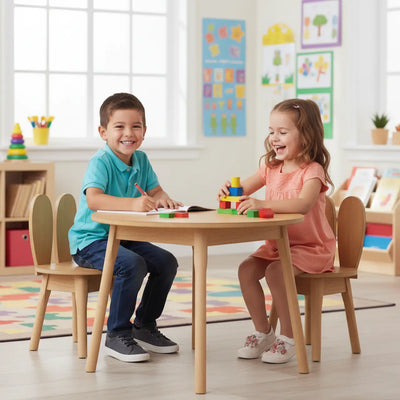 Conjunto Infantil Mesa com 1 a 4 Cadeiras Coelho - Osmocolor + Cores