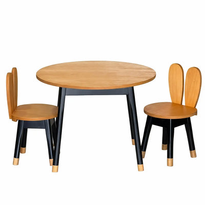 Conjunto Infantil Mesa com 1 a 4 Cadeiras Coelho - Osmocolor e Preto + Cores