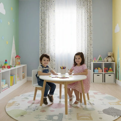 Conjunto Infantil Mesa com 1 a 4 Cadeiras Retas