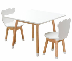 Conjunto Infantil Mesa com 1 a 4 Cadeiras Urso Branco/Osmocolor
