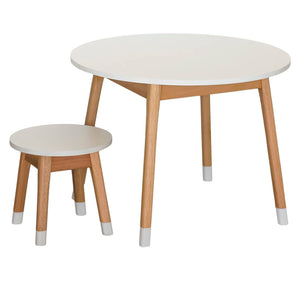 Conjunto Infantil Mesa Redonda com 1 a 4 Banquetas MDF Branco / Osmocolor