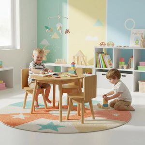Conjunto Infantil Mesa com 1 a 4 Cadeiras Retas Osmocolor + Cores