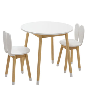 Conjunto Maior - Mesa com 1 a 4 Cadeiras Coelho/Reta/Borboleta MDF Branco / Osmocolor
