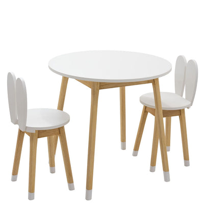 Conjunto Maior - Mesa com 1 a 4 Cadeiras Coelho/Reta/Borboleta MDF Branco / Osmocolor