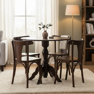 Sala de Jantar Anatômica Compacta - 4 Lugares Capuccino + Cores