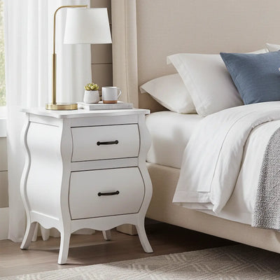 Criado Mudo Bombê Clássico 2 Gavetas Branco + Cores