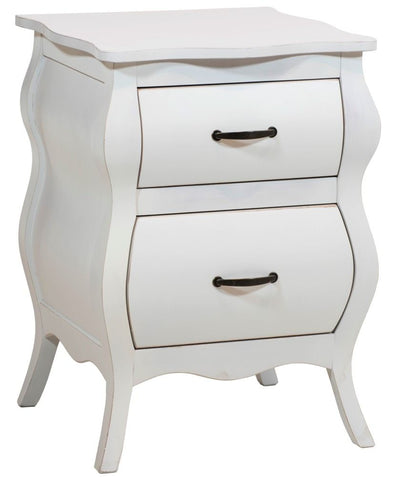 Criado Mudo Bombê Clássico 2 Gavetas Branco + Cores