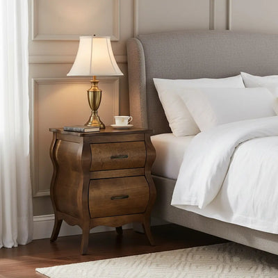 Criado Mudo Bombê Clássico 2 Gavetas Imbuia + Cores