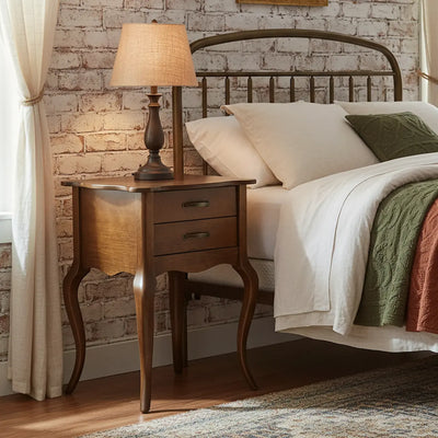 Criado Mudo Luis XV Clássico 2 Gavetas Imbuia + Cores