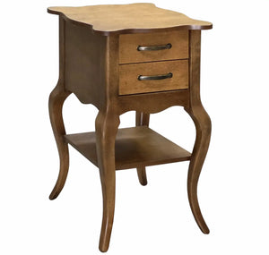 Criado Mudo Luis XV Clássico Slim 2 Gavetas com Prateleira - Imbuia + Cores