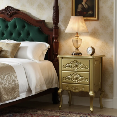 Criado Mudo Genova 2 Gavetas Dourado + Cores