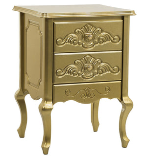 Criado Mudo Genova 2 Gavetas Dourado + Cores