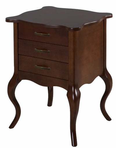 Criado Mudo Luis XV Clássico 3 Gavetas Capuccino + Cores