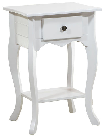 Criado Mudo Colorido 1 Gaveta Luis XV - Branco