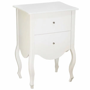 Criado Mudo Luis XV Curvo Liso 2 Gavetas - Branco Fosco + Cores