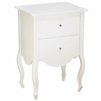 Criado Mudo Luis XV Curvo Liso 2 Gavetas - Branco Fosco + Cores