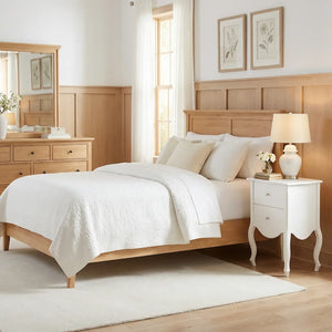 Criado Mudo Luis XV Curvo Liso 2 Gavetas - Branco Fosco + Cores