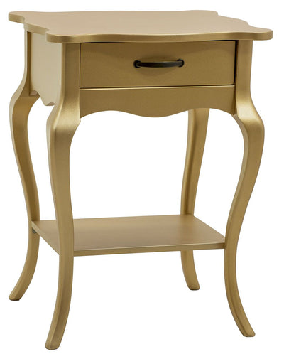 Criado Mudo Luis XV 1 Gaveta e Prateleira Dourado + Cores