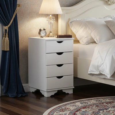 Criado Mudo Reto 4 Gavetas Branco + Cores