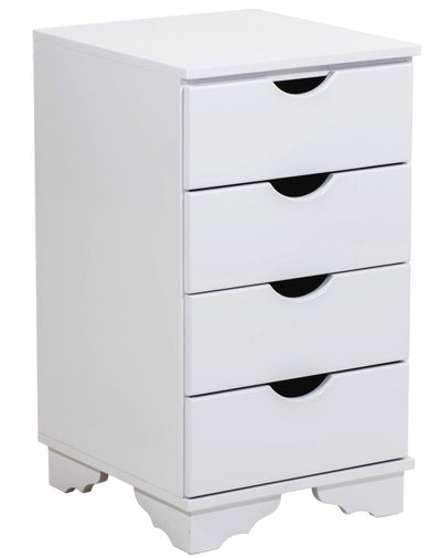 Criado Mudo Reto 4 Gavetas Branco + Cores