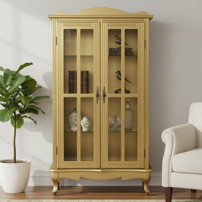 Cristaleira 2 Portas Dourada + Cores