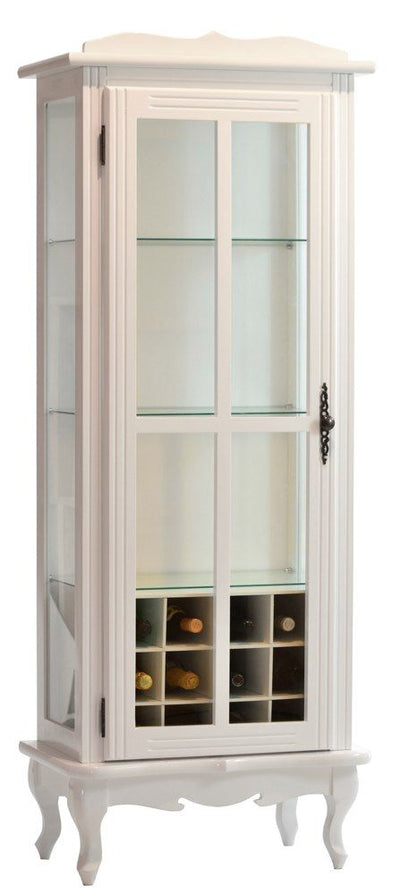 Cristaleira Colorida 1 Porta com Aberturas Laterais + Adega - Branca + Cores