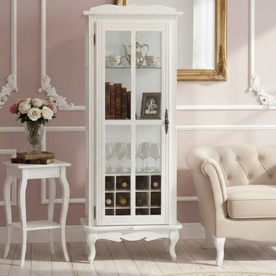 Cristaleira Colorida 1 Porta com Aberturas Laterais + Adega - Branca + Cores