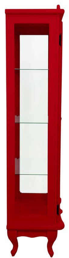 Cristaleira Colorida 2 Portas e Aberturas Laterais - Vermelha + Cores