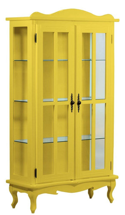 Cristaleira Colorida 2 Portas e Aberturas Laterais - Amarela + Cores