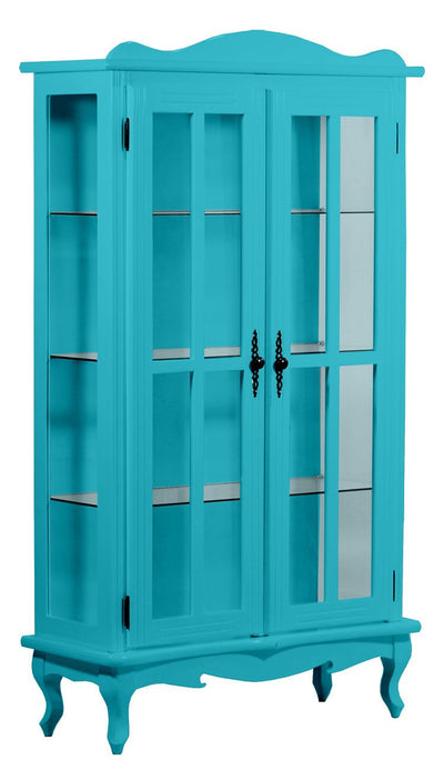 Cristaleira Colorida 2 Portas e Aberturas Laterais - Azul Turquesa + Cores