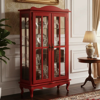 Cristaleira Colorida 2 Portas e Aberturas Laterais - Vermelha + Cores