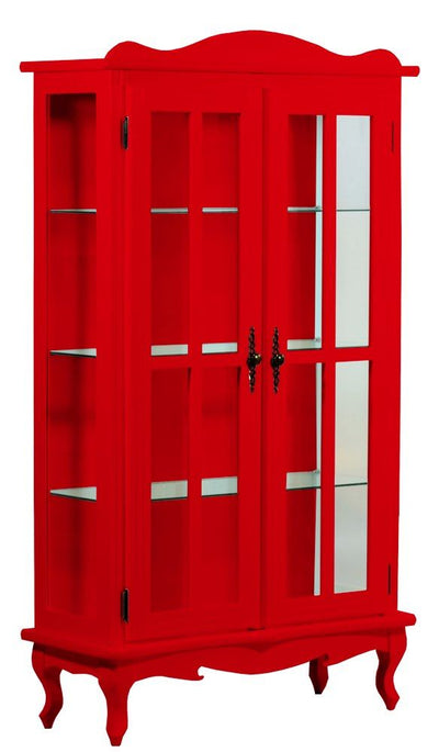 Cristaleira Colorida 2 Portas e Aberturas Laterais - Vermelha + Cores