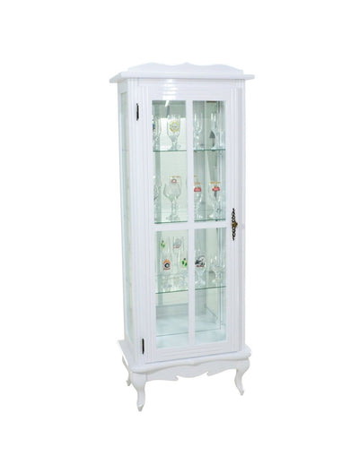 Cristaleira Colorida 1 Porta com Aberturas Laterais e Fundo em Espelho Opcional + Cores